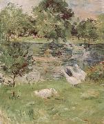 The Girl is rowing and goose, Berthe Morisot